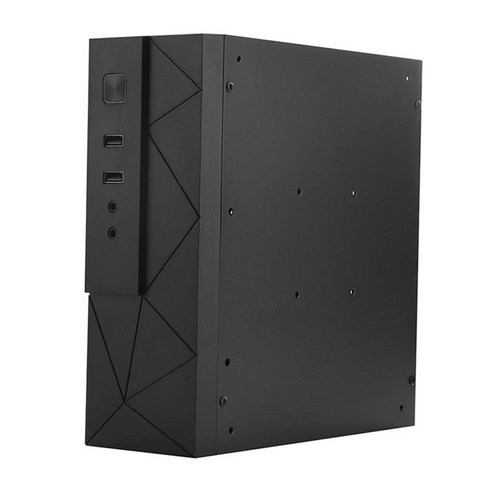 라디에이터 구멍이 있는 데스크탑 HTPC 섀시 컴퓨터 케이스 미니 ITX, 21.4x20x7.5cm, 검은 색, 금속