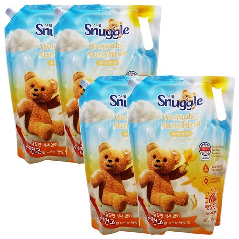 스너글 햇빛건조향 섬유유연제 허거블 선샤인, 2.6L, 3개