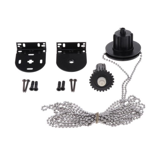 CY SHOP 롤러 블라인드 그늘 클러치 브래킷 체인 키트, 설명, 2m 스테인레스 Chain_Black