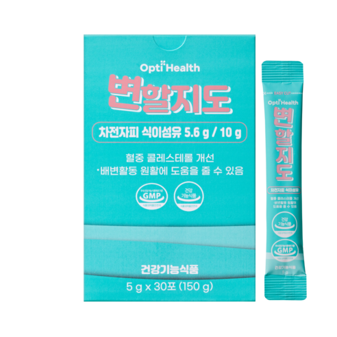 옵티헬스 차전자피 식이섬유 변할지도 30p, 150g, 2개