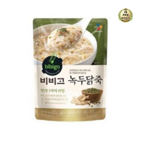 비비고 녹두닭죽, 420g, 15개