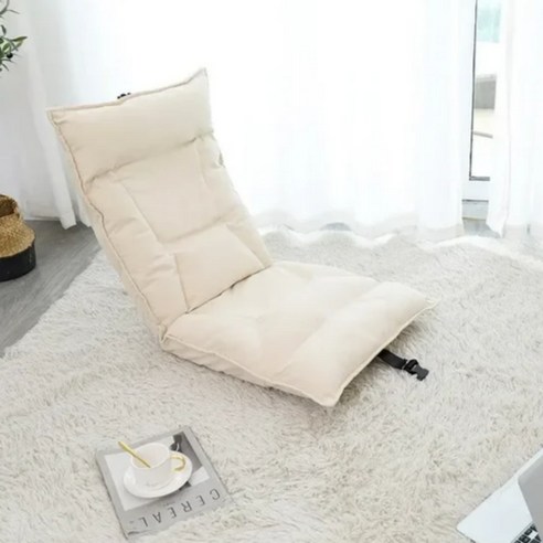 해온퍼니처 편안한 1인용 쇼파 접이식 각도조절 좌식의자, 크림 화이트, 1개