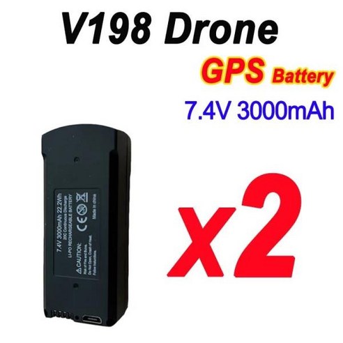 RC 쿼드콥터용 드론 배터리 예비 배터리 액세서리 부품 7.4V 3000mAh V198 MAX PRO, 한개옵션1, 01 V198 7.4V BatteryX2