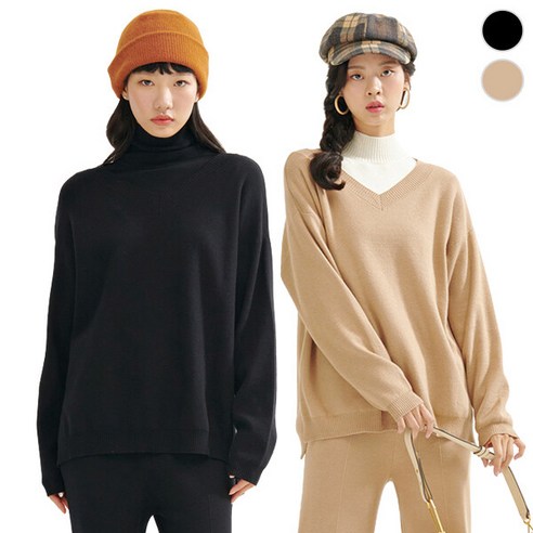 [체이스컬트]V넥 루즈핏 SWETER/2Color - 스웨터/니트 | 쿠팡