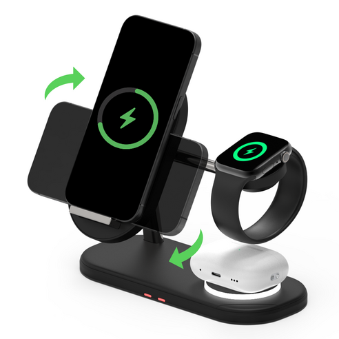 바우아토 아이폰 갤럭시 3in1 듀얼 코일 고속 무선충전기 거치대 리뷰 애플워치충전기