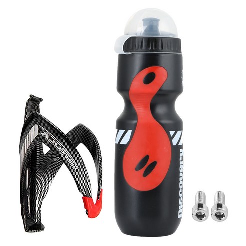 아웃도어 야외 운동 산악자전거 휴대용 물컵 물병 주전자 500ml + 컵홀더 블랙