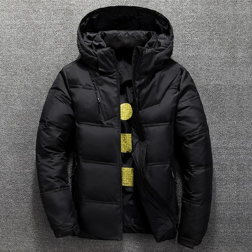 [SW] 겨울 따뜻한 남자 자켓 코트 캐주얼 가을 스탠드 칼라 퍼퍼 두꺼운 모자 화이트 오리 파카 남성 남성 겨울 다운 자켓 후드