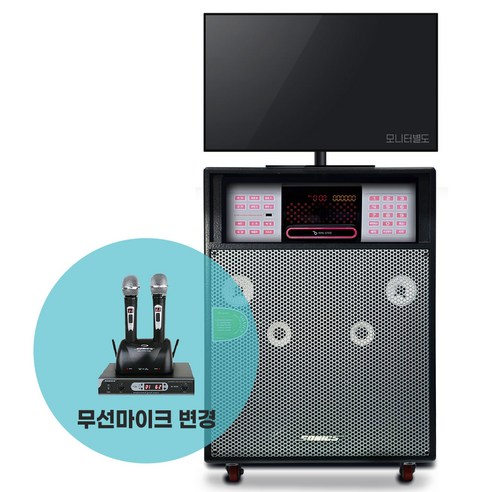 PRO-mini 8인치 가정용 노래방기계 세트 이동식 노래방기기 300w, 가정용반주기 태진355HK, 유선마이크 2개