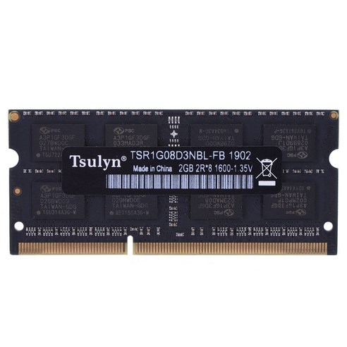 Tsulin DDR3 DDR3L 노트북 SODIMM RAM 노트북 메모리 (2GB / 1.35V), 검정, 2GB / 1.35V.