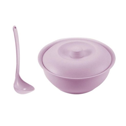 깨지지 않는 시리얼 그릇 밀짚 섬유 경량 깨지지 않는 그릇 및 숟가락 - 식기 세척기 및 전자레인지 사용 가능 -, 보라색, 다중, 플라스틱