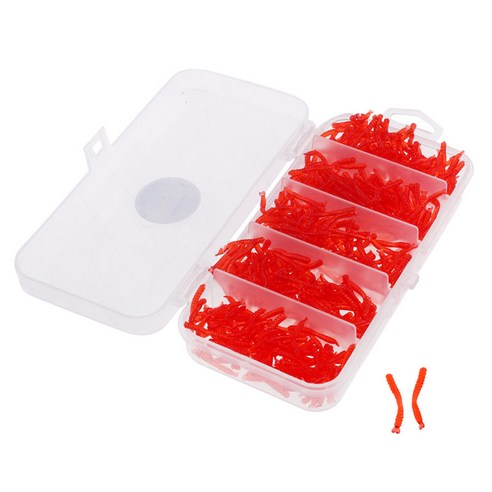 500pcs 물고기 부드러운 지렁이 지렁이 실리콘, 설명, 레드