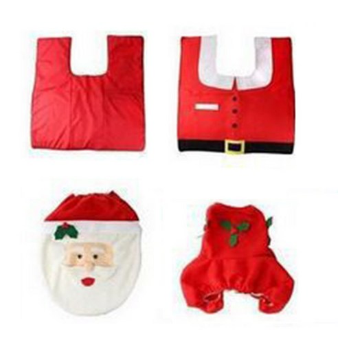 HUBO 크리스마스 산타클로스 변기뚜껑 3가지 홈데코 케이스, 1개, 여러 가지 빛깔의