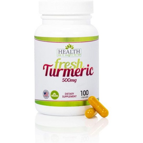 Health As It Ought To Be 신선한 강황 500mg 보충제 | 최적의 효과를 위한 표준화된 추출물 100캡슐, Fresh Turmeric 500 Mg – 100 Ca, 1개 it’snotwithin Best Top5