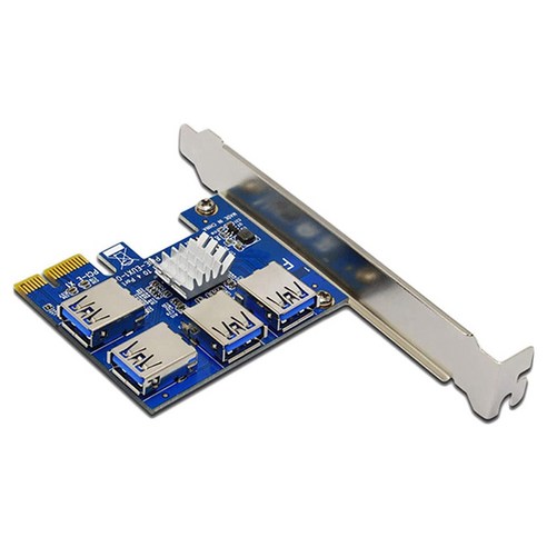 PCI-E 어댑터 카드 PCI-E 슬롯 포크 마이닝을위한 PCI-E 16X 그래픽 카드 확장 카드에 4 개의 USB3.0 PCI-E 1X 용, 푸른