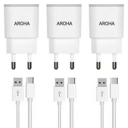 MADE IN KOREA 국산 2.1A 2USB 충전기+케이블 3개1세트, 충전기+C타입케이블, 1세트