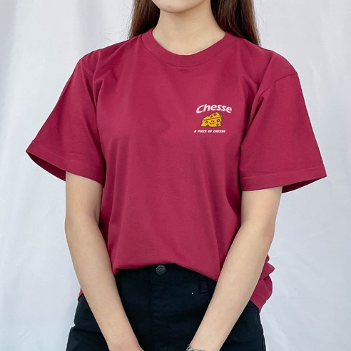 험블스튜디오 치즈로고 기본티 루즈핏 여성 반팔 티셔츠 4color