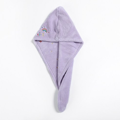 산호 양털 자수 크리 에이 티브 헤어 드라이어 캡 극세사 빨리 드라이 고급형, 65*25CM, 연보라색