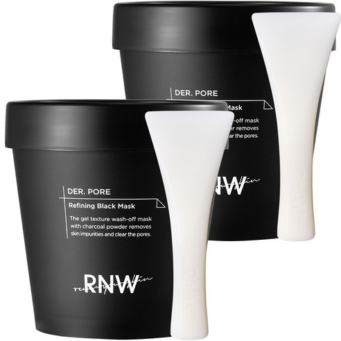 알엔더블유 더 포어 리파이닝 블랙마스크 모공팩, 200ml, 2개