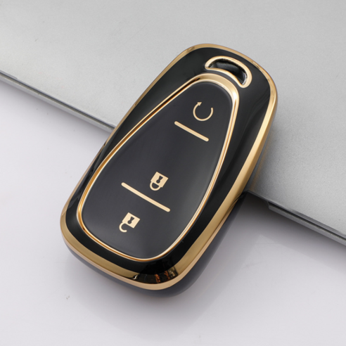 쉐보레 스마트 자동차 키 케이스, 골드블랙, 3버튼 올란도키케이스