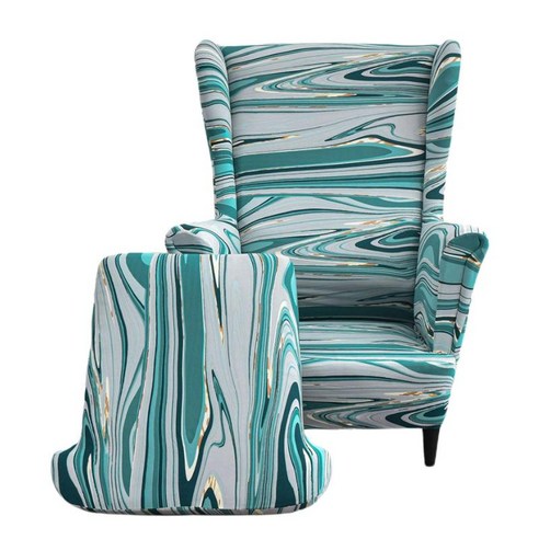 날개 소파 가구를 위한 신축성 의자 Slipcover 미국식 안락 의자 보호자, 연한 초록색, 폴리에스터