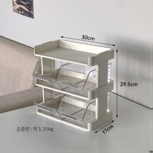 티백수납 캡슐커피 수납장 투명 차 선반 캡슐커피디스펜서, 하얀색, 3층