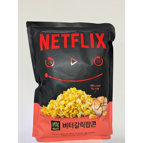 넷플릭스 버터갈릭팝콘 점보팝콘 정주행 필수템, 260g, 3개