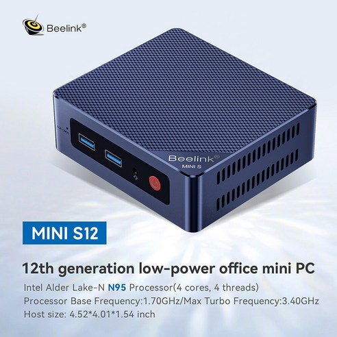 Beelink 미니 PCMini S GK 인텔 셀러론 J4125 N5095 윈도우 11 8GB 128GB WIFI 5 게이머 컴퓨터