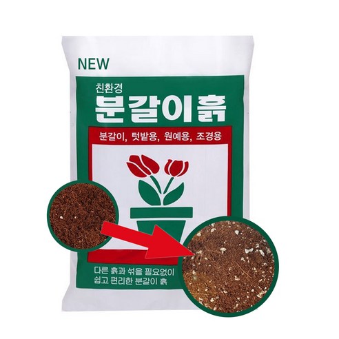 [NEW 친환경 분갈이흙] 1위 대용량 35리터 반려식물 분갈이흙 1위 판매 최신제품 상토 용토 배양토 영양토 화분갈이 분갈이용 텃밭 화초, 1개, 35l