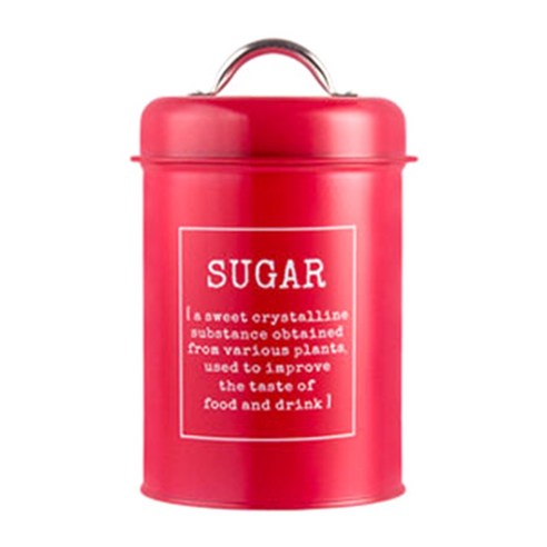 소박한 농가 밀폐 주방 용기 뚜껑 금속 설탕 커피 차 저장 캐디 용기 식품 정리, 1, Red-Sugar