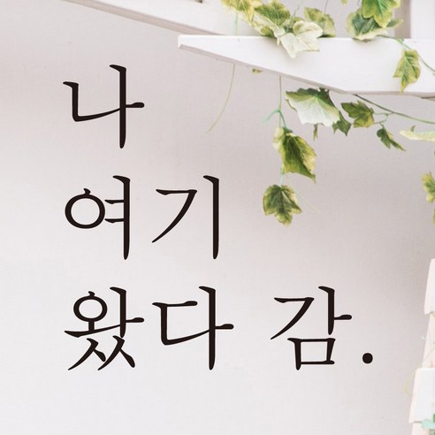 모노먼트 카페 매장 포토존 인증샷 레터링 스티커 - 나 여기 왔다 감, 회색