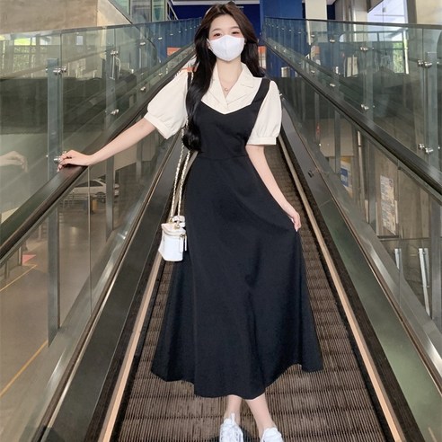 여름 페이크 투피스 정장 카라V넥 원피스 추천
