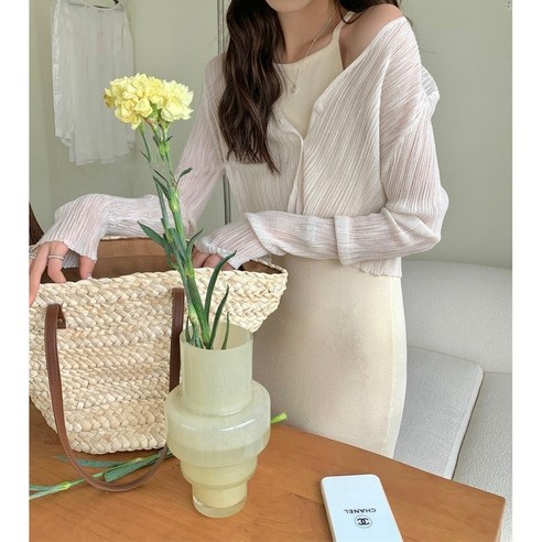 소소한진심 여성 골지 시스루 여름 에어컨 가디건