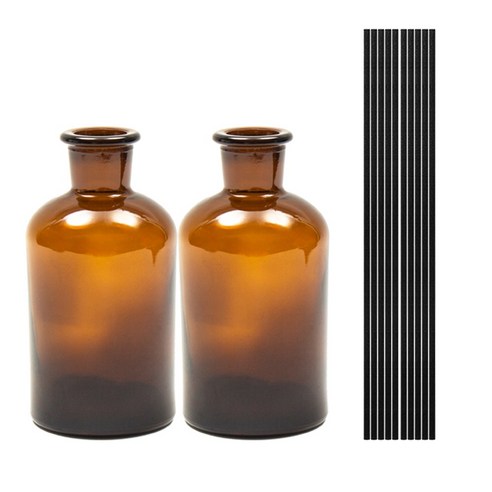블루인쇼어 디퓨저 용기 브라운 공병 250ml 2개 스틱10개 세트, 1세트