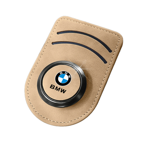 차량용 선글라스 가죽 클립, BMW, 브라운, 1개