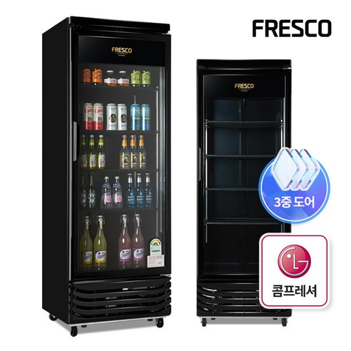 LG 콤프 올블랙 올레드 냉장 쇼케이스 꽃 음료수 업소용 냉장고, 국내산 1등급 FRE-465RFAB 
냉장고
