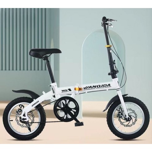 학생 휴대용 자전거 접이식 스니커즈 미니자전거 성인 휴대용 접이식카, 다른, 12인치 화이트 + 브레이크 + 싱글 스피드