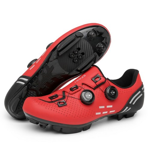 DOULIYA 2022 mtb 클릿슈즈 산악 자전거 신발, 45(285mm), 빨간색