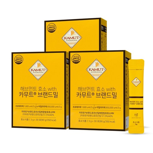 해브먼트 카무트 효소 식약청 HACCP 인증 캐나다 정품 30포, 3개, 90g