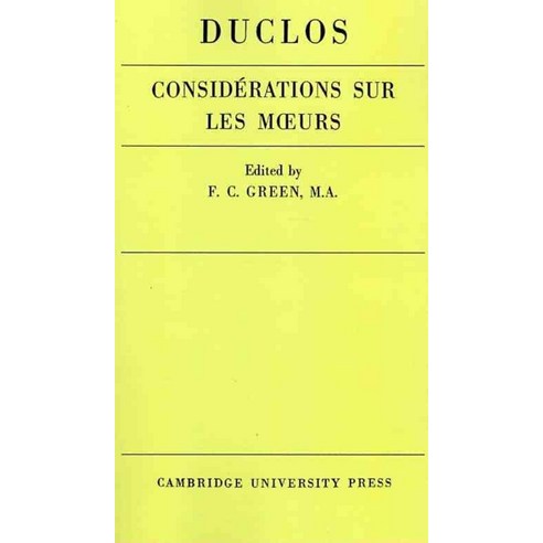 Considerations Sur Les Murs de Ce Siecle, Cambridge University Press