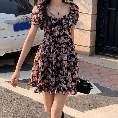 데일로엔 여성 플라워 여름 미니 원피스