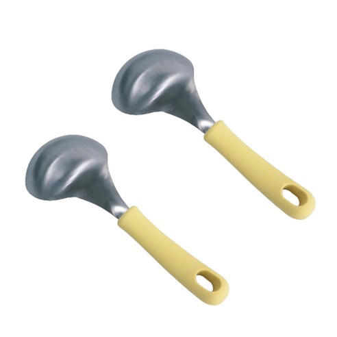 로우맨션 실리콘 핸들 스텐304 미니국자, 2개, 옐로우