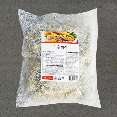 [지케이푸드] 미가 고추튀김 1kg 분식류 튀김 고추 야채, 미가 고추튀김(드라이)1kg, 1개