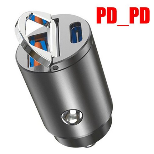 강력충전1Pcs 차 충전기 USB 유형 C 1 대 2 Usb 변환 두 배 빠른 책임 30W QC3.0 QC SCP 5A PD for IPhone, [03] PD-PD Silver Grey, 03 PD-PD Silver Grey