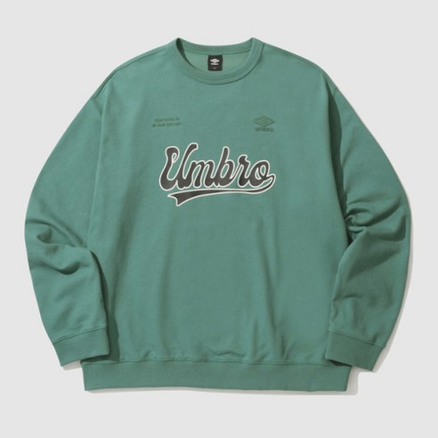 엄브로 UMBRO 프레피 레터 맨투맨 몰디브 그린 UO121CFS31