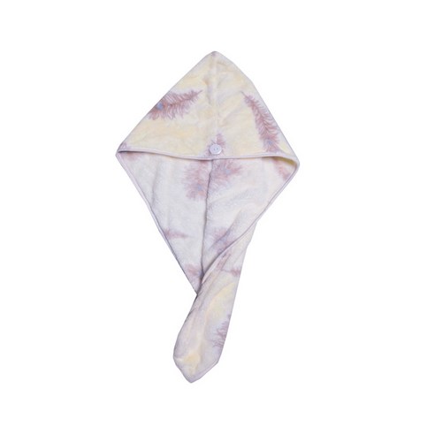 센치 여사 산호 벨벳 드라이 모자 흡수 드라이 수건, 25x65, 노란 깃털