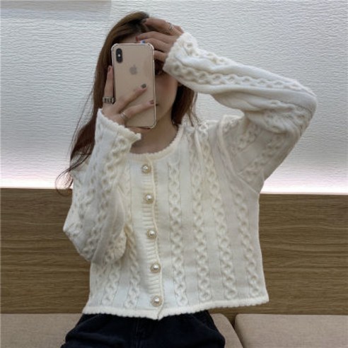 SURBORT 부드러운 꽈배기 니트 가디건 가을 루즈핏 나른한 니트 코트 여 가디건입니다