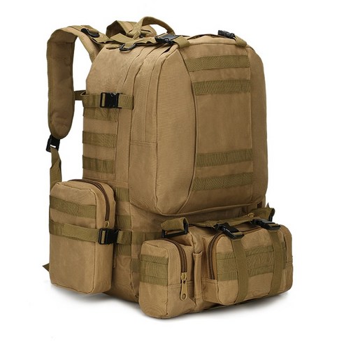 50L 전술 밀리터리 배낭 남성용 육군 카모 4 in 1 Molle 팩 하이킹 트레킹 가방 야외 캠핑 스포츠 3D, CN