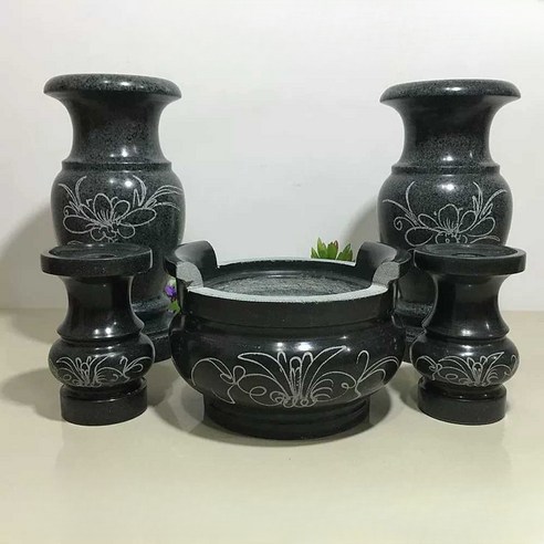 납골당 묘지 화병 돌 산소 성묘 항아리 도자기꽃병, 단일 향로 직경 12cm