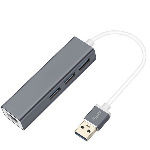 가이라 메탈 유선랜카드 USB3.0 3port 허브 확장 기가비트 노트북완벽호환 랜선연결 랜젠더, 3허브유선랜카드(기가-USB3.0-메탈)