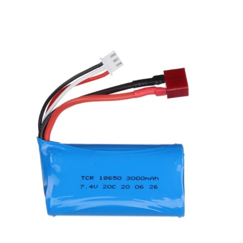 18650 7.4V 3000MAH lipo 배터리 2s Wltoys 12423 10428 12429 12401 12402 12402A RC 자동차 예비 부품 충전기 7.4V 20, 1개, 1pcs USB, 단일